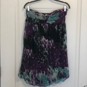 Patterned mini dress, strapless